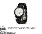 Houten horloge: WATZZ Black Sandal (WATZZ 10), Verzenden, Nieuw