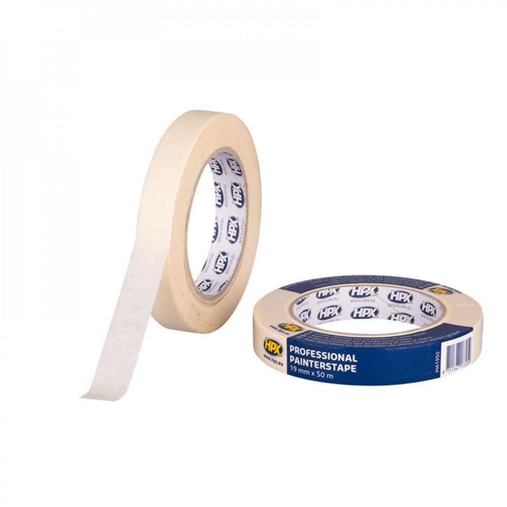 HPX Masking Tape 100°C 50mtrx19mm Crèmewit, Caravans en Kamperen, Kampeeraccessoires, Nieuw