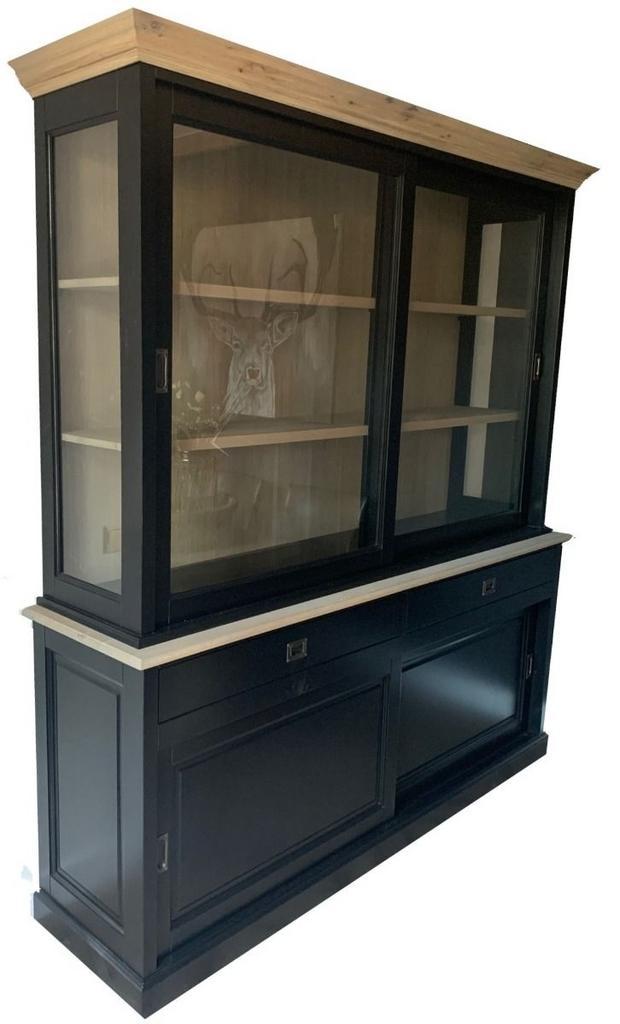 Buffetkast zwart Zaandam 200cm eiken natuur interieur, Huis en Inrichting, Kasten | Buffetkasten, Ophalen of Verzenden