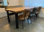 Set van 3 leren eetkamerstoelen en een leren eetkamerbank -, Ophalen of Verzenden, Nieuw, Leer