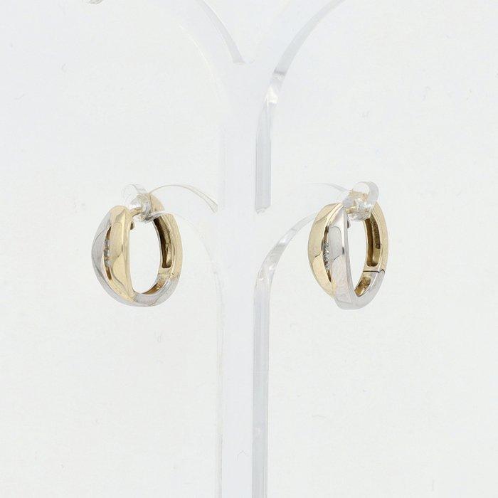 Oorbellen - 14 karaat Geel goud, Witgoud Diamant, Sieraden, Tassen en Uiterlijk, Oorbellen