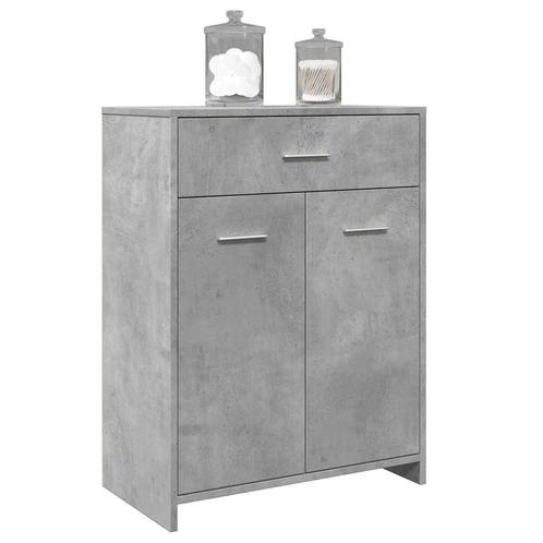 vidaXL Badkamerkast 60x33x80 cm spaanplaat betongrijs, Huis en Inrichting, Badkamer | Badkamermeubels, Nieuw, Minder dan 100 cm
