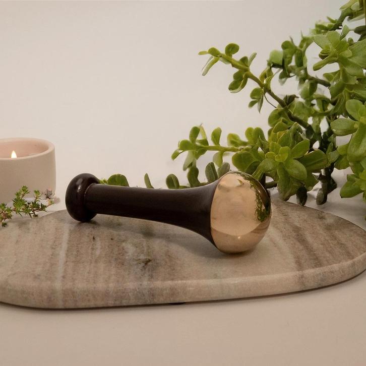 Kansa wand met koper voor het gezicht ± 13 x 4,5 cm, Huis en Inrichting, Keuken | Servies, Ophalen of Verzenden