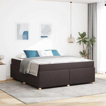 vidaXL Bedframe met matras Donkerbruin 180 x 200 cm Stof beschikbaar voor biedingen