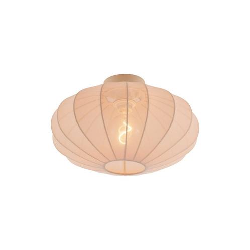 Japandi plafondlamp beige met stoffen kap - Bida, Huis en Inrichting, Lampen | Plafondlampen, Nieuw, Overige materialen