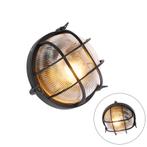 Industriële ronde wandlamp zwart IP44 - Noutica, Nieuw, 50 tot 250 watt
