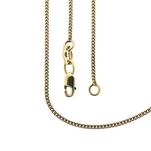 Gouden gourmet schakel ketting | 40,5 cm (karabijnsluiting), Sieraden, Tassen en Uiterlijk, Kettingen, Overige kleuren, Gebruikt