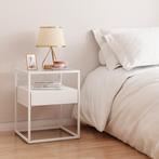[en.casa] Bijzettafel Vissenbjerg met lade 51x40x40 cm wit m, Huis en Inrichting, Verzenden, Nieuw