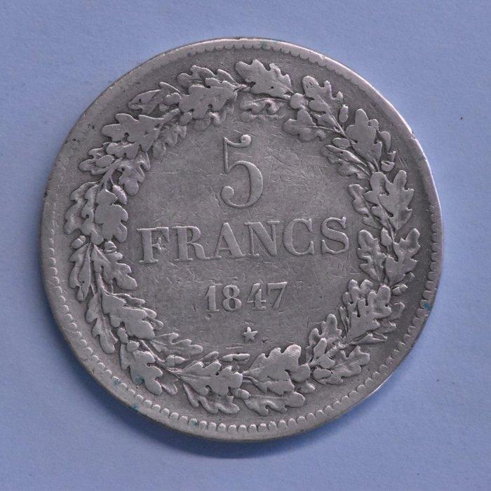 België. Leopold I. 5 Francs 1847 (Zonder minimumprijs), Postzegels en Munten, Munten | Nederland