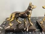 Boekensteunen (2) - Legering, Marmer - Boekensteunen honden, Antiek en Kunst