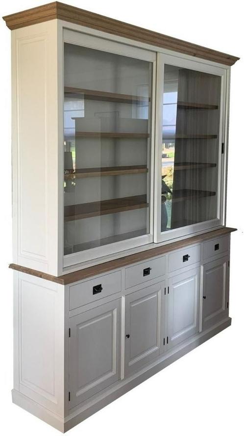 Buffetkast wit met eiken Linne 220 x 240cm, Huis en Inrichting, Kasten | Buffetkasten, Ophalen of Verzenden