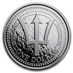 Barbados Trident 1 oz 2018 (30.000 oplage), Postzegels en Munten, Munten | Amerika, Zilver, Losse munt, Verzenden, Midden-Amerika