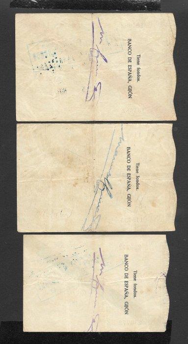 Spanje. - 25, 50 and 100 Pesetas - 1936 (Zonder, Postzegels en Munten, Bankbiljetten | Europa | Niet-Eurobiljetten