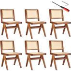 Houten stoel Lizzy met Weens vlechtwerk in boho-stijl - donk, Huis en Inrichting, Stoelen, Verzenden, Nieuw