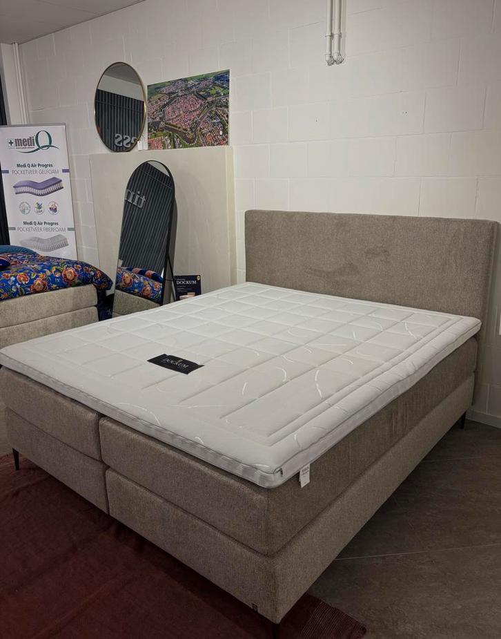 Dockum boxspring 180x200 – Direct leverbaar – vanaf 1095,-, Huis en Inrichting, Slaapkamer | Boxsprings, 180 cm, 200 cm, Overige kleuren