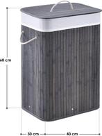 2dekans | Bamboe Wasmand Curly - 72 L - Grijs - Uitneembare, Ophalen of Verzenden, Zo goed als nieuw, Grijs
