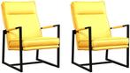 Gele leren industriële design stoels - Toledo Leer Giallo (, Huis en Inrichting, Fauteuils, Nieuw, Leer, Ophalen of Verzenden