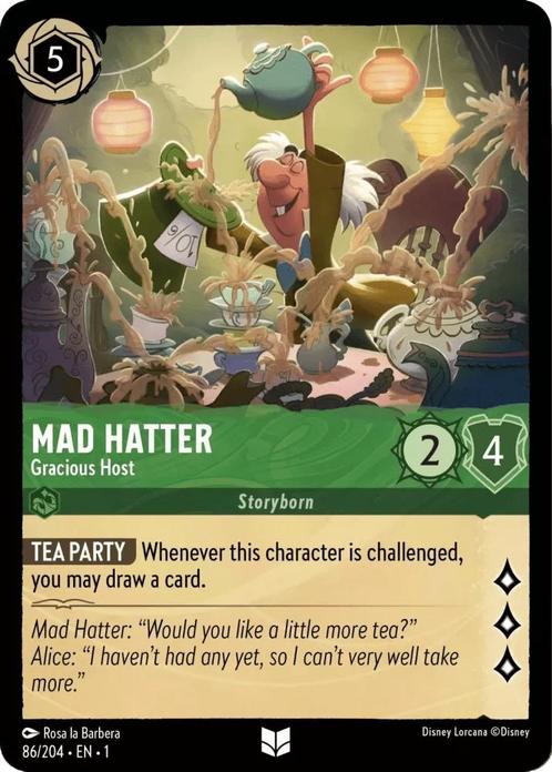 [86/204] - MAD HATTER - Gracious Host ENG NON-FOIL [M/NM], Verzamelen, Disney, Ophalen of Verzenden