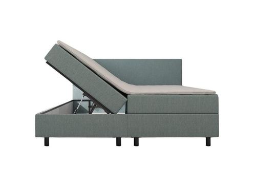 Mörgenn Opberg Boxspring Blauw - 140x200 cm, Huis en Inrichting, Slaapkamer | Boxsprings, Blauw, Nieuw, Verzenden