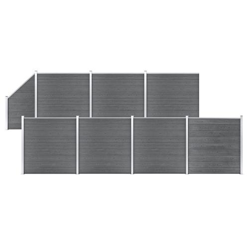 vidaXL Schuttingset 7 vierkant en 1 schuin 1311x186 cm HKC, Tuin en Terras, Schuttingen, Nieuw, Kunststof, 1 tot 2 meter, Verzenden