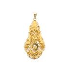Antiek gouden hanger van een mutsenbel, Ophalen of Verzenden, Gebruikt, Goud, Overige merken