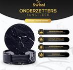 Swissl Leren Onderzetters - Marmer Onderzetters voor Glazen, Ophalen of Verzenden, Zo goed als nieuw