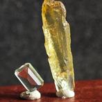 2,2 ct Heliodor-set, ruw + gefacetteerde steen- 0.44 g, Verzamelen, Mineralen en Fossielen