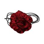 Haarband Veter Roos Bloem 12cm Donker Rood, Verzenden, Nieuw
