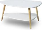 Houten salontafel - 90x67x45 cm - wit - 2 tafelbladen, Huis en Inrichting, Tafels | Salontafels, Ophalen of Verzenden, Nieuw