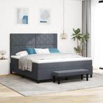 vidaXL Boxspring Bed met Matras & Bank Donkergrijs 180x200, Eenpersoons, Verzenden, Nieuw, 80 cm