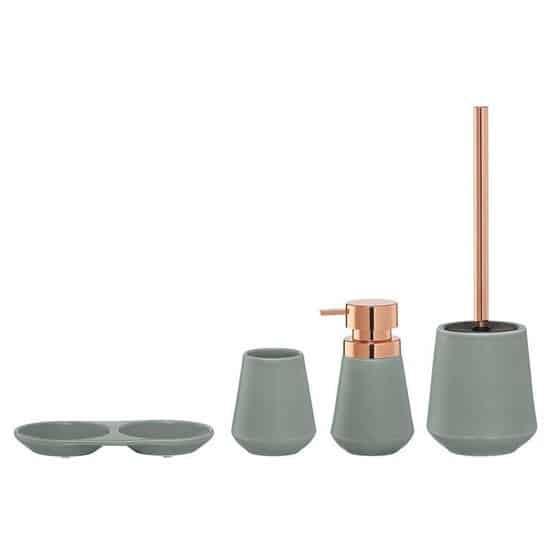 Zeepdispenser Conical Porcelein Groen - Badkamer - Toilet -, Huis en Inrichting, Badkamer | Badtextiel en Accessoires, Nieuw, Ophalen of Verzenden