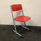 complete set van 9 stuks schoolstoelen Eromes, rood - grijs, Huis en Inrichting, Stoelen, Ophalen of Verzenden, Gebruikt, Hout