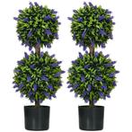 TRUUSK Kunstplanten Lavendel 70 cm - 2-delig set - UV-besten, Huis en Inrichting, Woonaccessoires | Vazen, Verzenden, Nieuw
