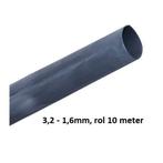 Krimpkous zwart universeel 3,2 - 1,6mm, rol 10 meter, Doe-het-zelf en Verbouw, Elektra en Kabels, Ophalen of Verzenden, Nieuw