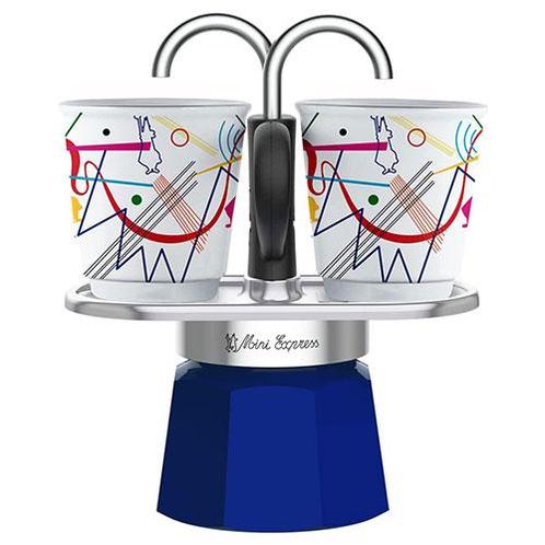 Bialetti Mini Express Kandinsky + 2 kopjes (percolator), Witgoed en Apparatuur, Koffiezetapparaten, Koffiebonen, Nieuw, Combi