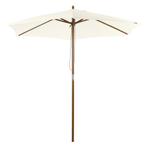 Tuinparasol – ShadowSun - Bamboe &amp; Polyester - Wit, Tuin en Terras, Ophalen of Verzenden, Nieuw