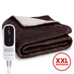 Seranova Elektrische Deken - 180x160cm - Warmtedeken - Bruin, Huis en Inrichting, Woonaccessoires | Plaids en Woondekens, Ophalen of Verzenden