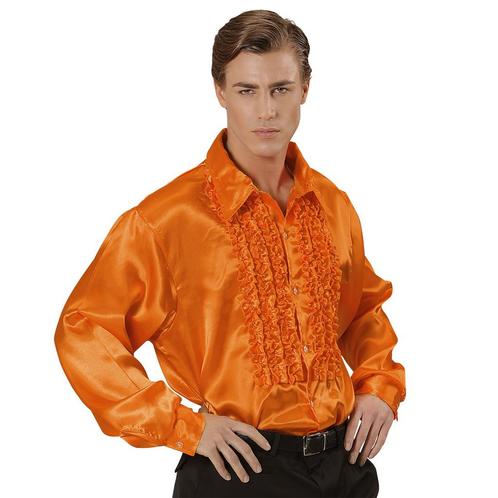 Disco 70S Blouse Oranje Heren, Kleding | Heren, Carnavalskleding en Feestkleding, Nieuw, Verzenden