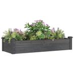 Plantenbak verhoogd met voering 120x45x25 cm vurenhout grijs, Huis en Inrichting, Verzenden, Nieuw