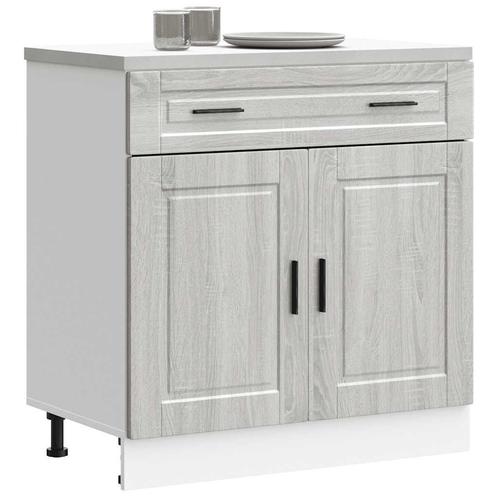 vidaXL Keuken onderkast Porto bewerkt hout grijs sonoma, Huis en Inrichting, Keuken | Keukenelementen, Grijs, Nieuw, Verzenden