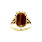 Gouden ring met tijgeroog 18 krt, Sieraden, Tassen en Uiterlijk, Ringen, Ophalen of Verzenden, Nieuw