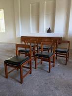 Ulferts - Stoel (6) - Synthetisch leder, Teak - Hangstoel, Antiek en Kunst