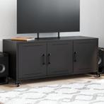 vidaXL Tv-meubel 100,5x39x43,5 cm staal zwart, Huis en Inrichting, Verzenden, Nieuw, Metaal