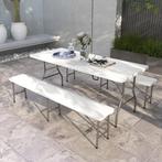 Tuinmeubelset - BalkonLife - Inklapbaar - Duurzaam - Wit, Tuin en Terras, Tuinsets en Loungesets, Ophalen of Verzenden, Nieuw