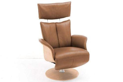 Relaxfauteuil Heesch - relaxfauteuils - Cognac, Huis en Inrichting, Stoelen, Bruin, Nieuw, Stof