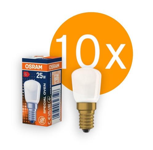 10 stuks Osram Gloeilamp ovenlamp E14 230V 25W Mat 300ºC..., Huis en Inrichting, Lampen | Plafondlampen, Nieuw, Ophalen of Verzenden