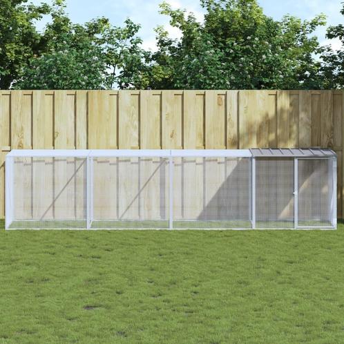 vidaXL Kippenhok met dak 403x98x90 cm gegalvaniseerd staal, Dieren en Toebehoren, Knaagdieren en Konijnen | Hokken en Kooien, Nieuw