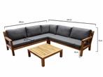 Harby hoek loungeset 4-delig teaklook, Tuin en Terras, Ophalen of Verzenden, Nieuw, Hardhout