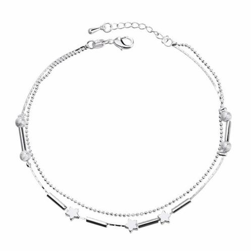 Fako Bijoux® - Enkelbandje - Sterretjes - Verzilverd, Sieraden, Tassen en Uiterlijk, Enkelbandjes en Enkelkettinkjes, Verzenden