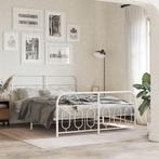 vidaXL Bedframe met hoofd- en voeteneinde metaal wit 150x200, Huis en Inrichting, Slaapkamer | Bedden, Verzenden, Wit, Overige maten